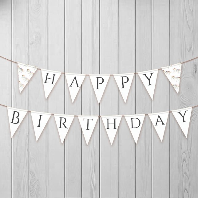 Banderines Flor silvestre colorida Feliz cumpleaños (Subido por el creador)