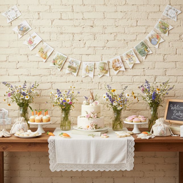Banderines Flor silvestre Peter the Rabbit Baby Shower buntin (Subido por el creador)