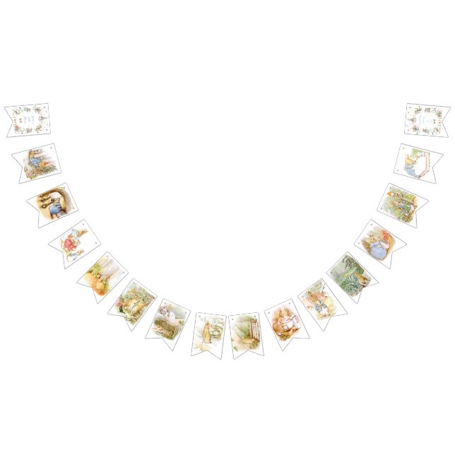 Banderines Flor silvestre Peter the Rabbit Baby Shower buntin (Todo)