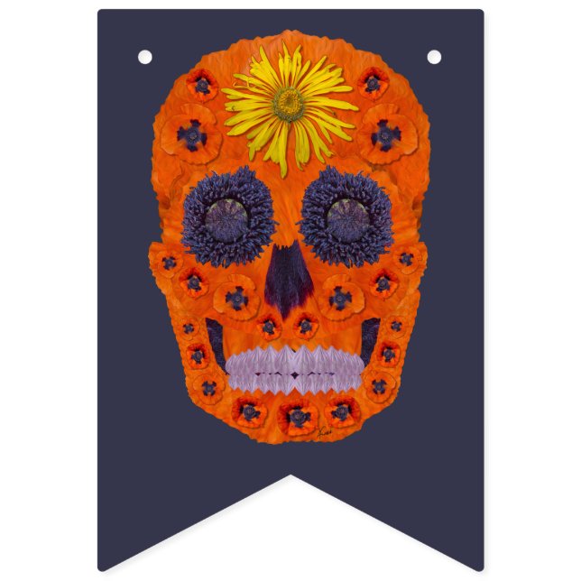 Banderines Flor Skull 1 (Decimosexta bandera)