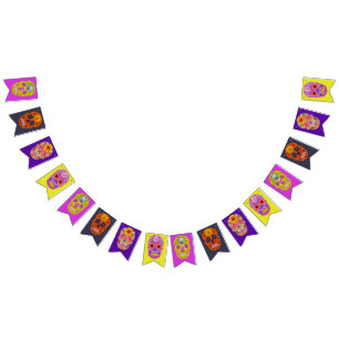 Banderines Flor Skulls