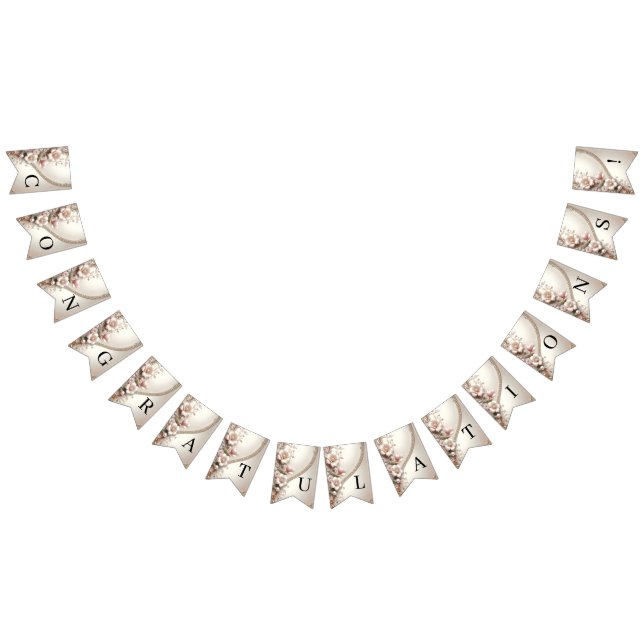 Banderines Floral and Pearl Embellishments Bunting Flag (Todo)