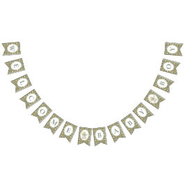 Banderines Floral Carriage Baby Boy Bunting Banner | Sage