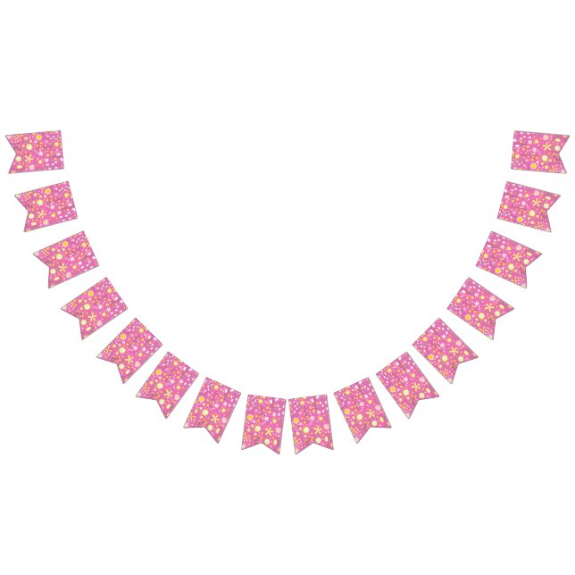 Banderines Floral de flores silvestres rosadas (Todo)