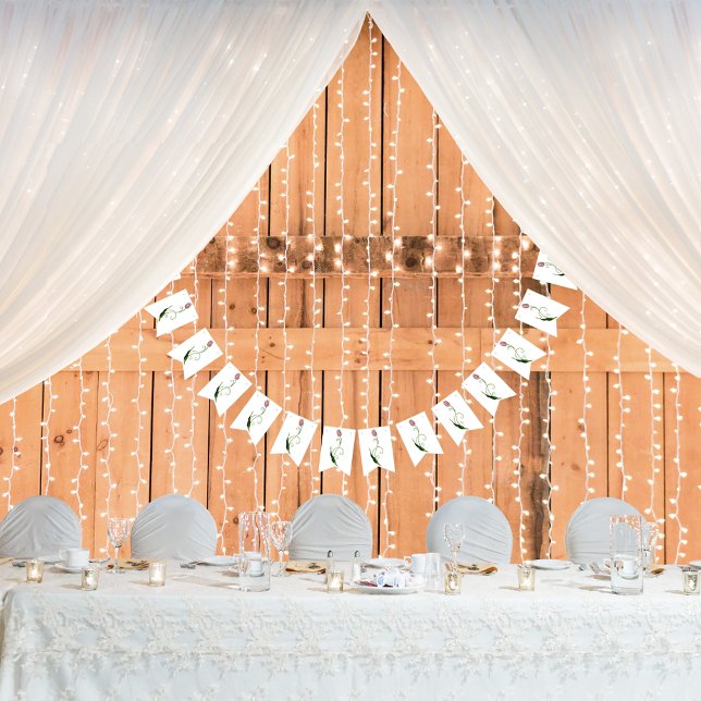 Banderines Floral de tulipanes rosados (Subido por el creador)