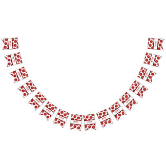 Banderines Floral Geométrico Rojo y Dorado