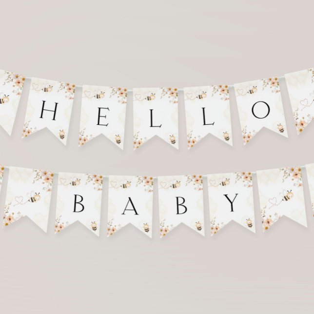 Banderines Floral Honey Bumble Bee Baby Shower (Subido por el creador)