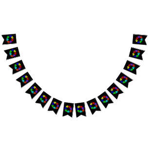 Banderines Floral Rainbow Love Hearts Bunting Flags