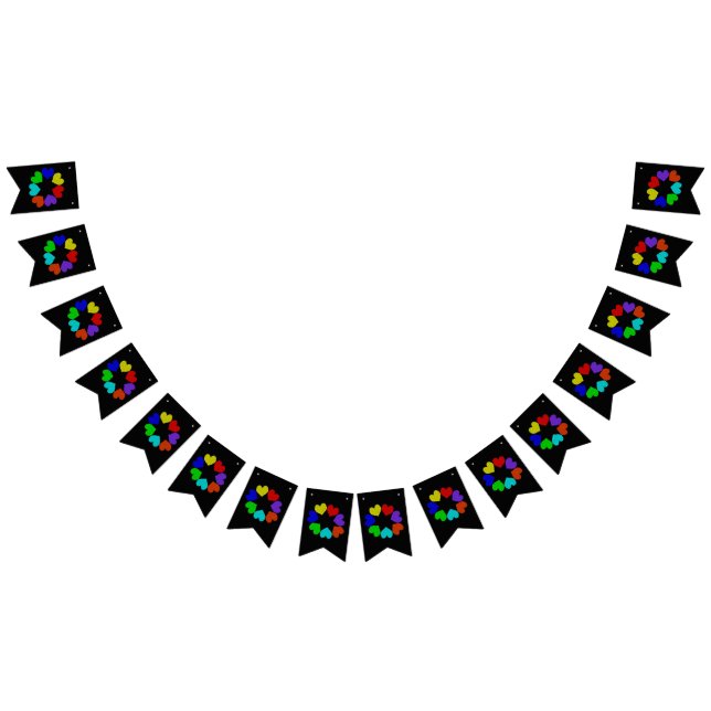 Banderines Floral Rainbow Love Hearts Bunting Flags (Todo)