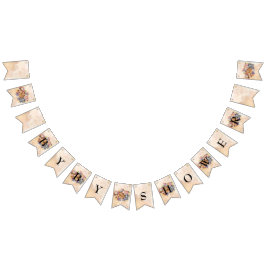 Banderines Floral Safari salvaje un bebé ducha oro