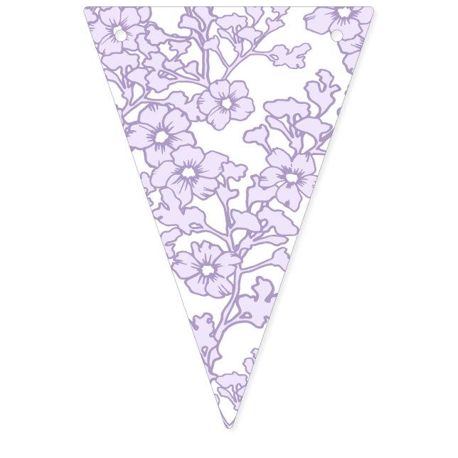 Banderines Floral Trellis Purple - White (Primera bandera)