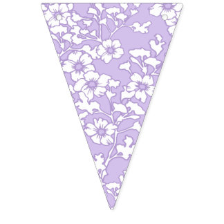 Banderines Floral Trellis White - Purple