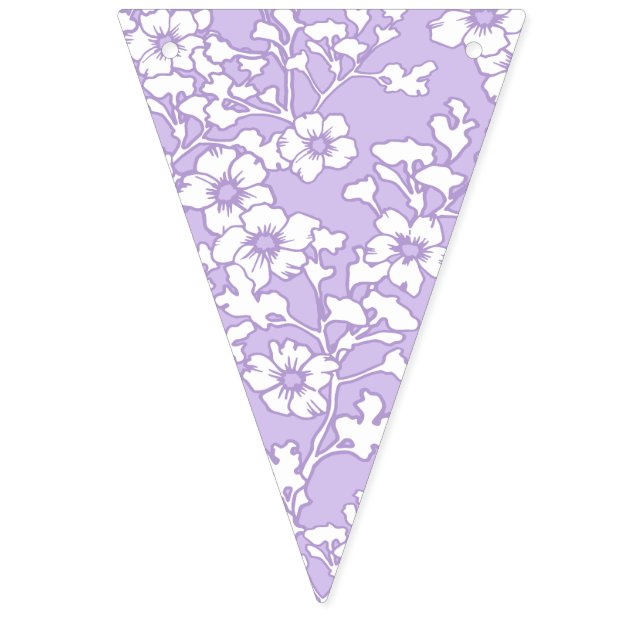 Banderines Floral Trellis White - Purple (Primera bandera)