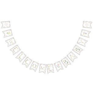 Banderines Floral Watercolor Alphabet ABC Baby Shower