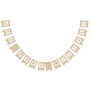 Banderines Flores retro de los años 70 apagadas