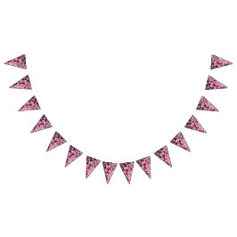 Banderines Flores rosas y blancas