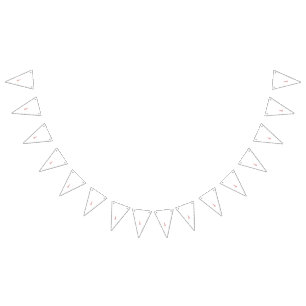 Banderines Flores rosas y marrones delgadas adornan un blanco