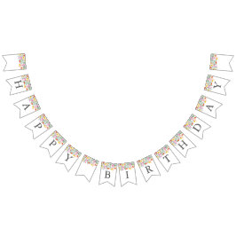 Banderines Flores silvestres modernas Niña Fiesta de primer c