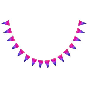 Banderines Fondo azul rosa brillante