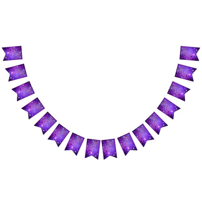 Banderines Fondo de Relieve metalizado púrpura con estrellas (Todo)