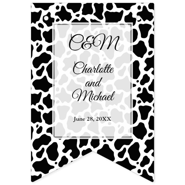 Banderines Fondo del patrón de vaca (Primera bandera)