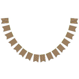 Banderines fondo multicolor a rayas con puntos