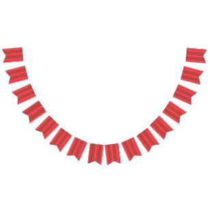 Banderines fondo rayado rojo y verde