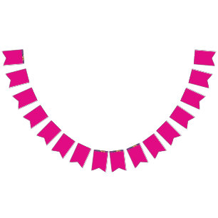 Banderines fondo rosa con puntos de polka blanco