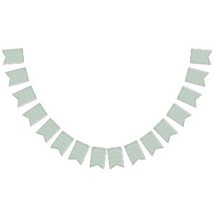 Banderines fondo verde y blanco con hojas pequeñas