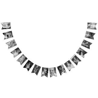 Banderines Foto blanco y negro del primer cumpleaños