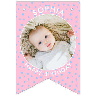Banderines Foto de cumpleaños de los niños Personalizados de 