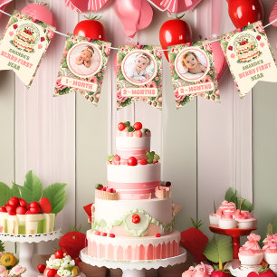 Banderines Foto de Fiesta de primer cumpleaños de fresa vinta