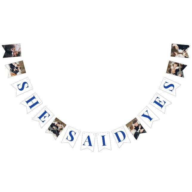 Banderines Foto de pareja ducha real azul de novia (Todo)