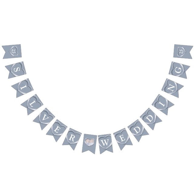 Banderines Foto del personalizado del 25 aniversario de Silve (Todo)