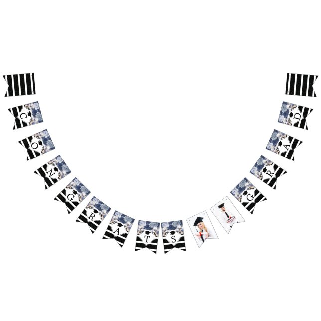 Banderines Foto Grad de Luxury Black Gold Congrats (Todo)