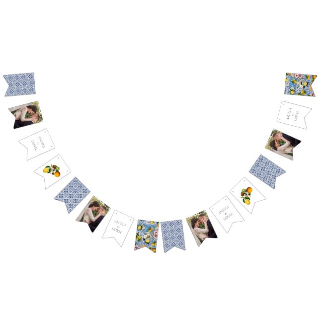 Banderines Foto personalizada de Amalfi Coast Lemon Tiles Ita (Todo)