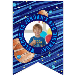 Banderines Foto personalizada de niños del espacio exterior d