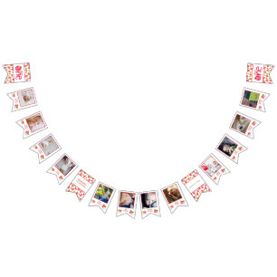 Banderines Fotos de 12 meses del primer cumpleaños de fresa