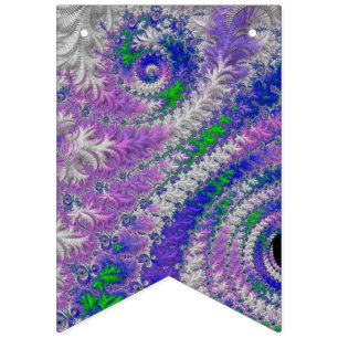 Banderines Fractal morado y verde