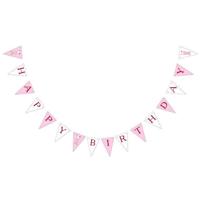 Banderines Fresa Crema de Hielo Rosa Milkshake Feliz Cumpleañ (Todo)