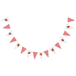 Banderines Fresa Roja Linda Primera Cumpleaños de Bebe