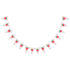 Banderines Fresa Rosa Cute Berry Primer Primer Bebé Cumpleaño