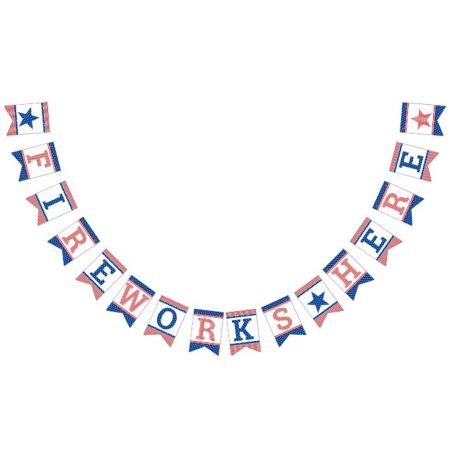 Banderines Fuegos artificiales Acá Estrella Azul Blanco Rojo (Todo)