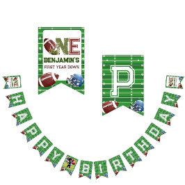 Banderines Fútbol Primer Año Abajo Cumpleaños