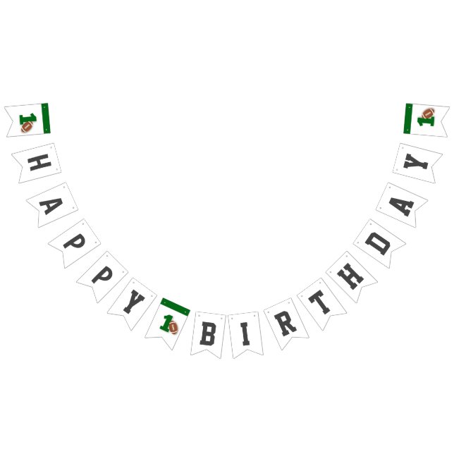 Banderines Fútbol Primer cumpleaños Fiesta feliz cumpleaños (Todo)