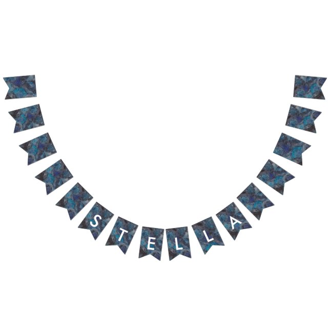 Banderines Galaxia Fiesta espacial Azul personalizado (Todo)