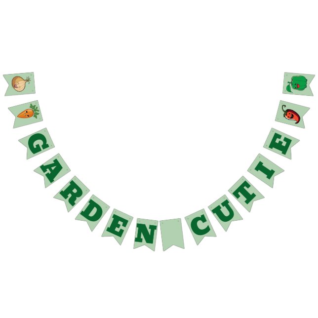 Banderines Garden Cutie Sonriente Veggies Baby Shower (Todo)