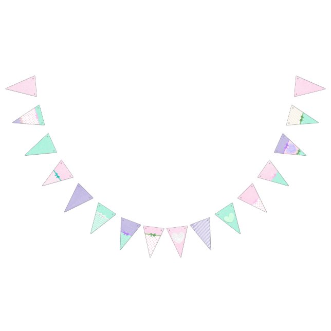 Banderines Garland Pink, Purple y Green Flag (Todo)
