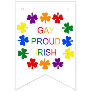 Banderines Gay Proud Irlandés LGBT Rainbow Shamrock