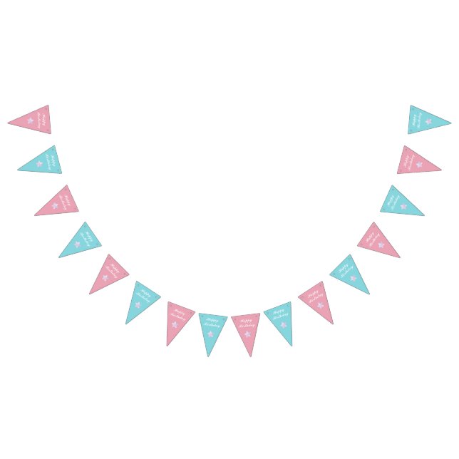 Banderines Gemelos Rosa Y Azul Y Fiesta De Cumpleaños Chica (Todo)